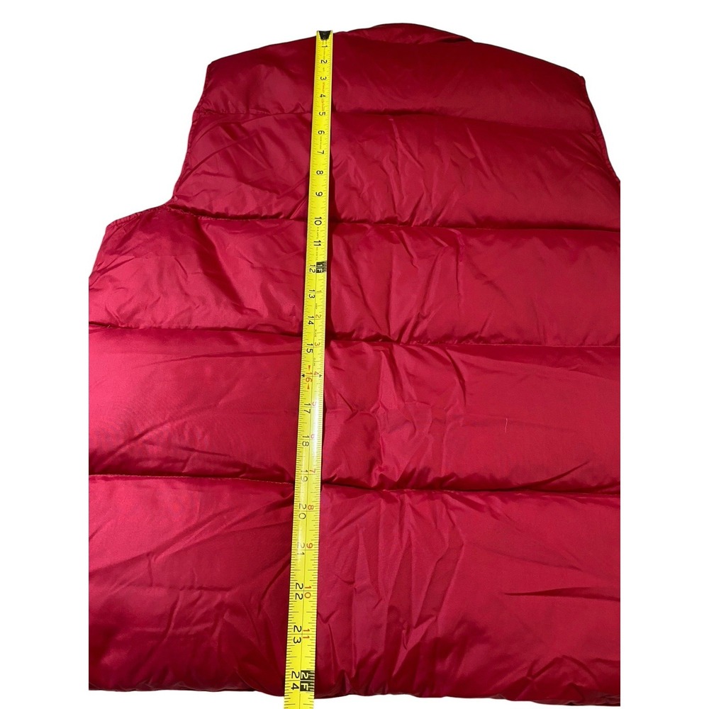 Vintage LL Bean Womens Goose Down Puffer Vest M Red News Corporation Corporate - Picture 7 of 7